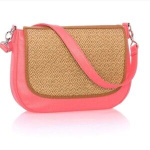 Thirty-One New Calypso Coral Pebble Purse/Handbag with Strap and Flap, NWOT